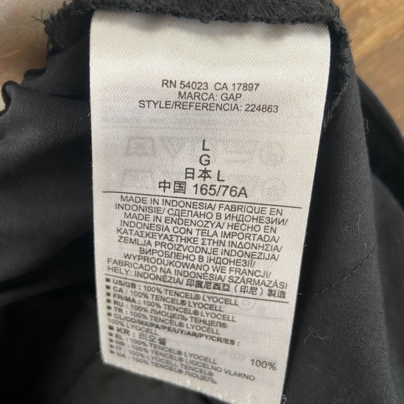 Gap Women’s Pull On Pants Size L Lyocell Tencel Cropped Tapered Downstring Black - Picture 14 of 14